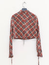 OUDE WAAG 25 Early Autumn Plaid Short Shirt OW-OW-25PF-ST01C1BU062-LHGW (BU062 Blue and Red Plaid)
